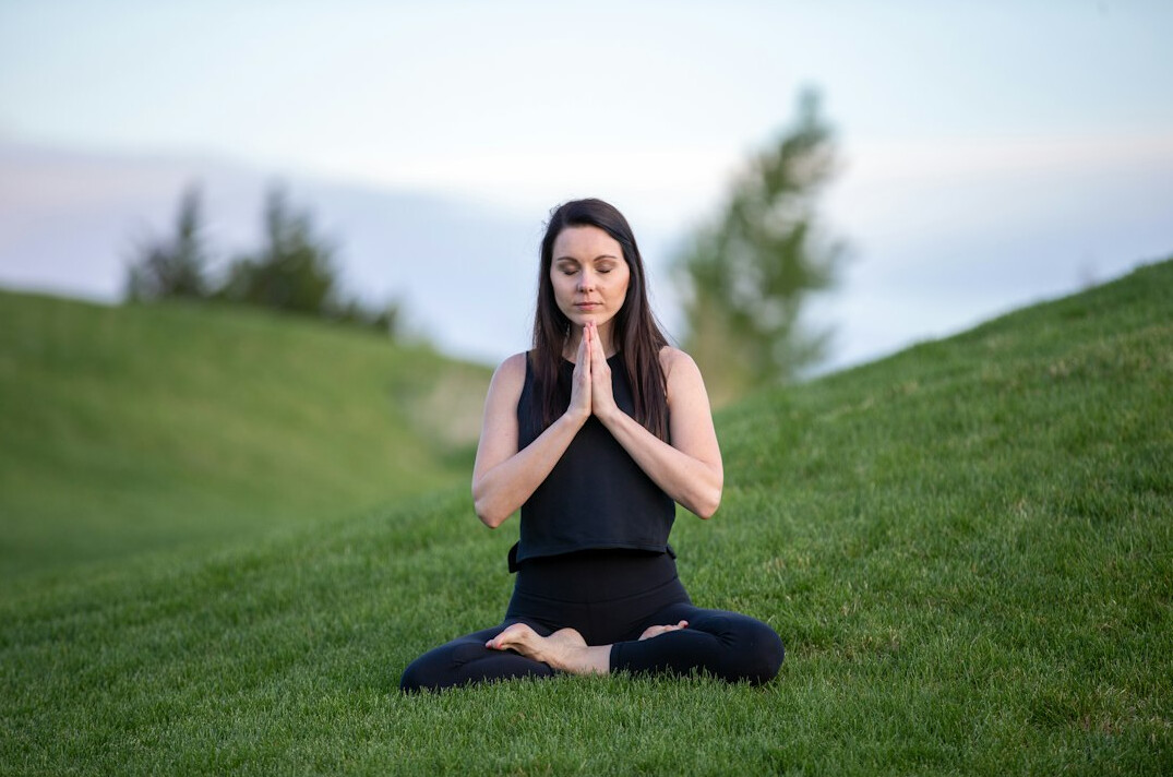 person meditating calmly