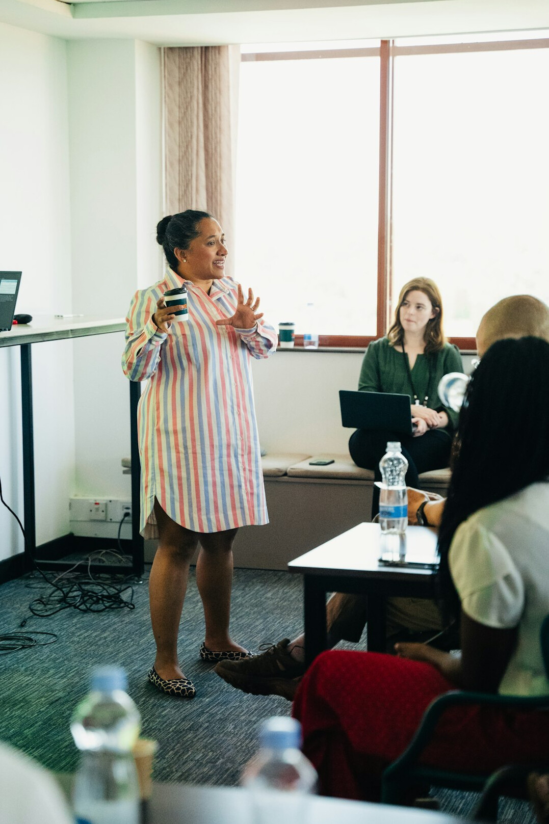 woman practicing speech