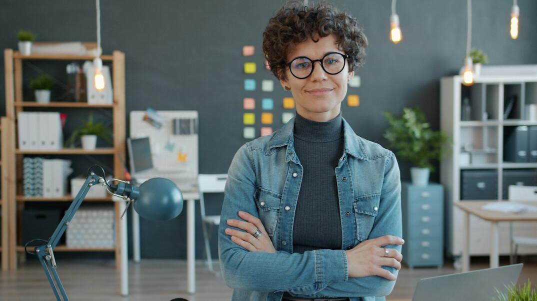 confident woman presenting ideas