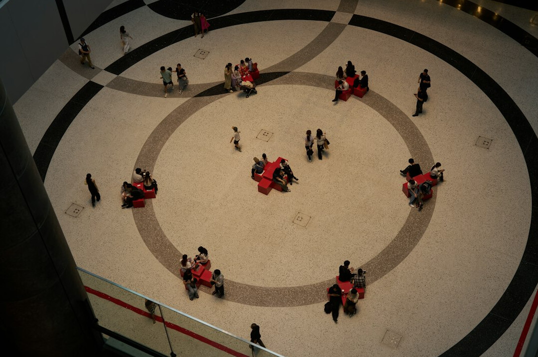 Small group of people in a friendly discussion circle
