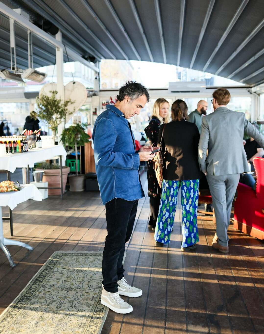 person networking at event